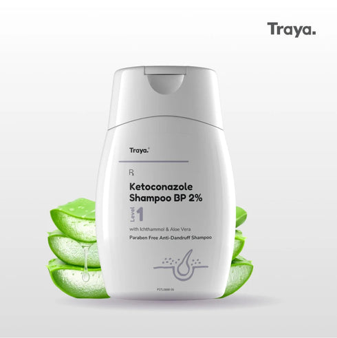 Traya Anti-Dandruff Shampoo with Ichthammol & Aloevera